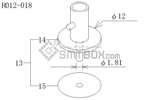 Fuji Cp 6 09 Cp 606 10JE Cp 642ME 05 Cp 642E 07 Cp 642(08JE) Cp 642 08 Cp 643E 05JE Cp 643ME 03 Cp 643E 05 Cp 65E 06 Cp 65 08 Nozzle AWPH9554 R012 018 Side A