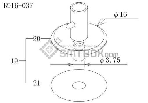 Fuji Cp 6 09 Cp 606 10JE Cp 642ME 05 Cp 642E 07 Cp 642(08JE) Cp 642 08 Cp 643E 05JE Cp 643ME 03 Cp 643E 05 Cp 65E 06 Cp 65 08 Nozzle AWPH9572 R016 037 Side A