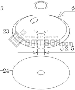 FUJI CP 6 09 CP 606 10JE CP 642ME 05 CP 642E 07 CP 642(08JE) CP 642 08 CP 643E 05JE CP 643ME 03 CP 643E 05 CP 65E 06 CP 65 08 Nozzle AWPH9583 R020 025 side a