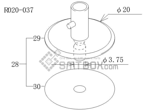 Fuji Cp 6 09 Cp 606 10JE Cp 642ME 05 Cp 642E 07 Cp 642(08JE) Cp 642 08 Cp 643E 05JE Cp 643ME 03 Cp 643E 05 Cp 65E 06 Cp 65 08 Nozzle AWPH9602 R020 037 Side A