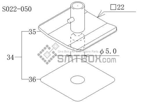 Fuji Cp 6 09 Cp 606 10JE Cp 642ME 05 Cp 642E 07 Cp 642(08JE) Cp 642 08 Cp 643E 05JE Cp 643ME 03 Cp 643E 05 Cp 65E 06 Cp 65 08 Nozzle AWPH9662 S022 050 Side A