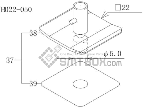 Fuji Cp 6 09 Cp 606 10JE Cp 642ME 05 Cp 642E 07 Cp 642(08JE) Cp 642 08 Cp 643E 05JE Cp 643ME 03 Cp 643E 05 Cp 65E 06 Cp 65 08 Nozzle AWPH9672 B022 050 Side A