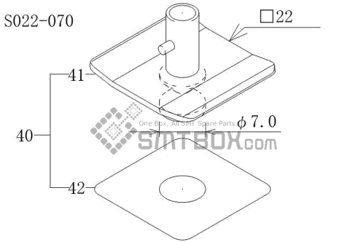 Fuji Cp 6 09 Cp 606 10JE Cp 642ME 05 Cp 642E 07 Cp 642(08JE) Cp 642 08 Cp 643E 05JE Cp 643ME 03 Cp 643E 05 Cp 65E 06 Cp 65 08 Nozzle AWPH9682 S022 070 Side A