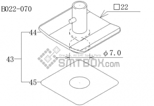 FUJI CP 6 09 CP 606 10JE CP 642ME 05 CP 642E 07 CP 642(08JE) CP 642 08 CP 643E 05JE CP 643ME 03 CP 643E 05 CP 65E 06 CP 65 08 Nozzle AWPH9694 B022 070 side a