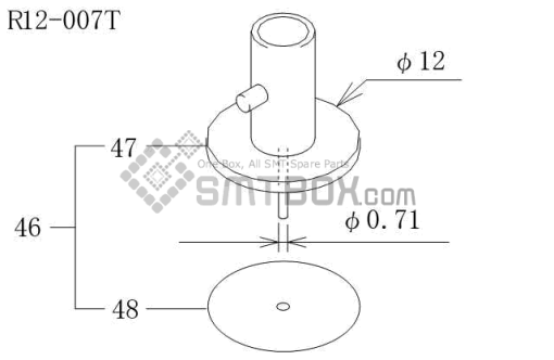 Fuji Cp 606 10JE Nozzle AWPH9733 R12 007T Side A