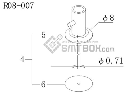 Fuji Cp 742ME 02 Cp 742E 01 Cp 732 2 Nozzle Part NO.ADCPH9522 Rating R08 007 Side A