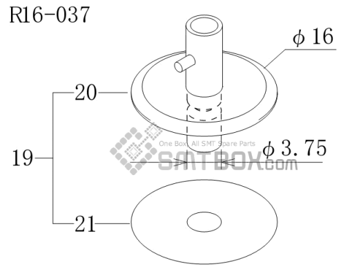 Fuji Cp 742ME 02 Cp 742E 01 Cp 732 2 Nozzle Part NO.ADCPH9570 Rating R16 037 Side A