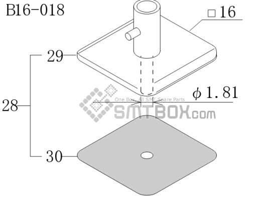 Fuji Cp 742ME 02 Cp 742E 01 Cp 732 2 Nozzle Part NO.ADCPH9602 Rating B16 018 Side A