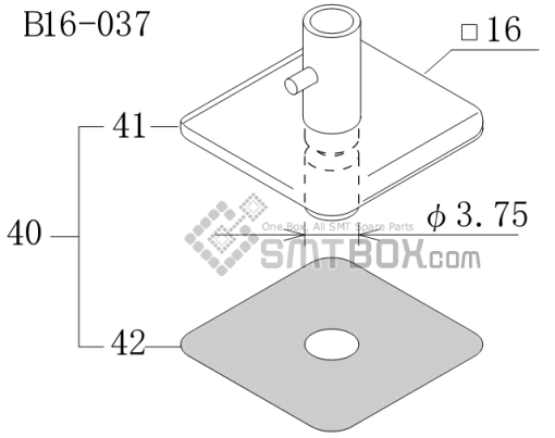 Fuji Cp 742ME 02 Cp 742E 01 Cp 732 2 Nozzle Part NO.ADCPH9640 Rating B16 037 Side A