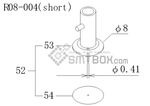 Fuji Cp 742ME 02 Cp 742E 01 Cp 732 2 Nozzle Part NO.ADCPH9692 Rating R08 004(SHORT) Side A