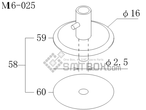 Fuji Cp 742ME 02 Cp 742E 01 Cp 732 2 Nozzle Part NO.ADCPH9712 Rating M16 025 Side A