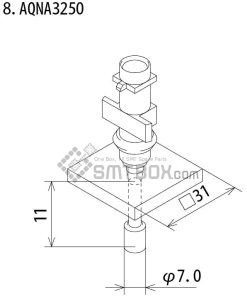 FUJI IP III 16 IP III 16JE IP IIIE 10 nozzle Part No.AQNA3250 side a