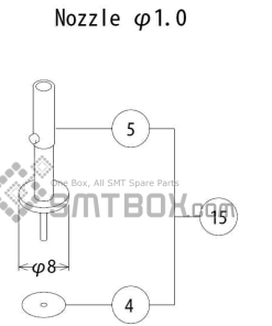 FUJI QP 132E 07 nozzle Part No.ACGPN8528 Rating 1.0 side a