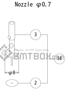 FUJI QP 132E 07 nozzle Part No.ACGPN8538 Rating 0.7 side a