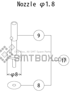 FUJI QP 132E 07 nozzle Part No.ACGPN8548 Rating 1.8 side a