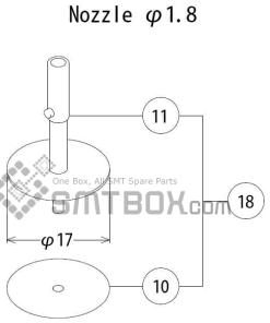 FUJI QP 132E 07 nozzle Part No.ACGPN8617 Rating 1.8 side a