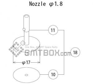 FUJI QP 132E 07 nozzle Part No.ACGPN8617 Rating 1.8 side a