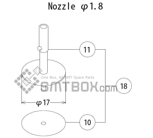 Fuji Qp 132E 07 Nozzle Part NO.ACGPN8617 Rating 1.8 Side A