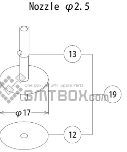 FUJI QP 132E 07 nozzle Part No.ACGPN8627 Rating 2.5 side a