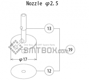 FUJI QP 132E 07 nozzle Part No.ACGPN8627 Rating 2.5 side a