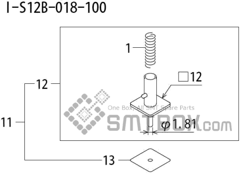 Fuji Qp 242E 10 Qp 242E(10JE) Nozzle Part NO.ABHPN8544 Rating I S12B 018 100 Side A