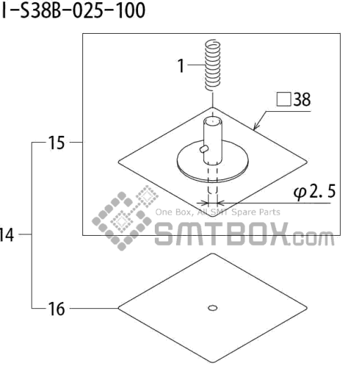 Fuji Qp 242E 10 Qp 242E(10JE) Nozzle Part NO.ABHPN8555 Rating I S38B 025 100 Side A