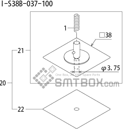 Fuji Qp 242E 10 Qp 242E(10JE) Nozzle Part NO.ABHPN8575 Rating I S38B 037 100 Side A