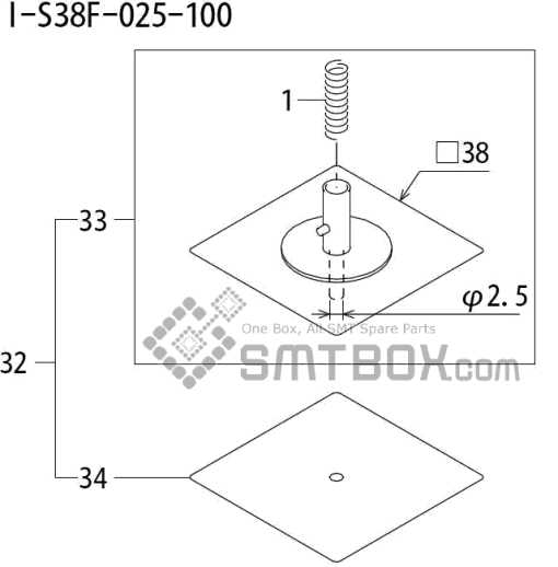 Fuji Qp 242E 10 Qp 242E(10JE) Nozzle Part NO.ABHPN8615 Rating I S38F 025 100 Side A
