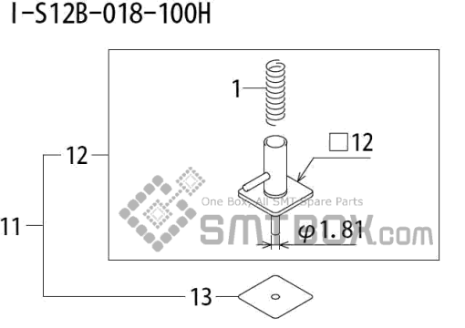 Fuji Qp 242E 10 Qp 242E(10JE) Nozzle Part NO.ABHPN8750 Rating I S12B 018 100H Side A