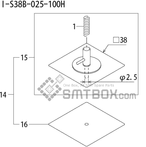 Fuji Qp 242E 10 Qp 242E(10JE) Nozzle Part NO.ABHPN8760 Rating I S38B 025 100H Side A