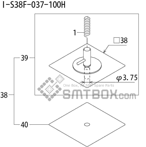 Fuji Qp 242E 10 Qp 242E(10JE) Nozzle Part NO.ABHPN8840 Rating I S38F 037 100H Side A