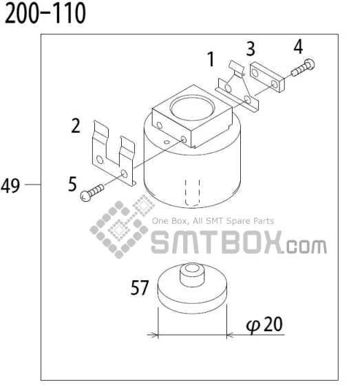 Fuji Qp 341E Mm 04 Nozzle Part NO.ADBPN8344 Rating 200 110 Side A