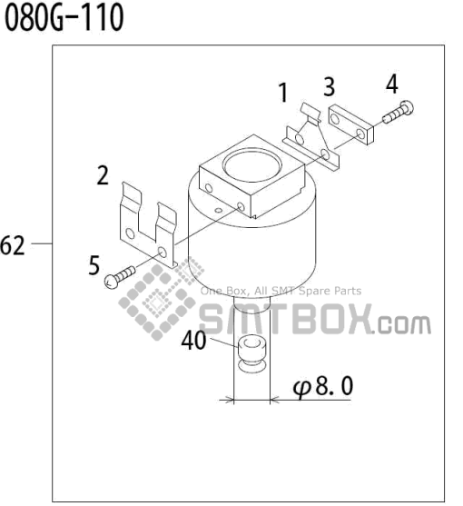 Fuji Qp 341E Mm 04 Nozzle Part NO.ADBPN8362 Rating 080G 110 Side A