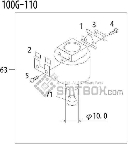 Fuji Qp 341E Mm 04 Nozzle Part NO.ADBPN8372 Rating 100G 110 Side A
