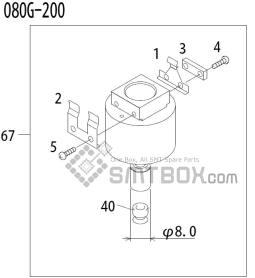 Fuji Qp 341E Mm 04 Nozzle Part NO.ADBPN8462 Rating 080G 200 Side A