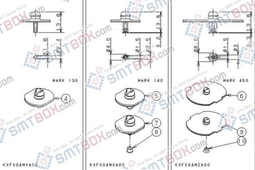 Panasonic CM201 CM202 Nozzle Part NO.KXFX04MVA00 KXFX04MXA00 KXFX04MZA00 Side A