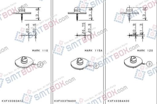 Panasonic CM212 CM400 CM401 CM402 CM602 Nozzle Part NO.KXFX0383A00 KXFX037NA00 KXFX0384A00 Side A