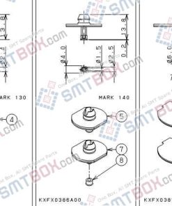 PANASONIC CM212 CM400 CM401 CM402 CM602 nozzle Part No.KXFX0385A00 KXFX0386A00 KXFX0387A00 side a