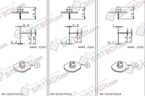 Panasonic CM212 CM400 CM401 CM402 CM602 Nozzle Part NO.N610040782AB N610040783AB N610040784AB Side A