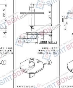 PANASONIC CM212 CM400 CM401 CM402 CM602 DT400 DT401 nozzle Part No.KXFX04TGA00 KXFX04UQA00 KXFX04P6A00 side a