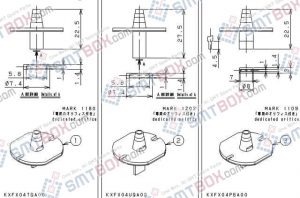 PANASONIC CM212 CM400 CM401 CM402 CM602 DT400 DT401 nozzle Part No.KXFX04TGA00 KXFX04UQA00 KXFX04P6A00 side a