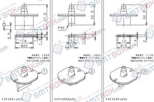 PANASONIC CM212 CM400 CM401 CM402 CM602 DT400 DT401 nozzle Part No.KXFX051JA00 KXFX0558A00 KXFX04PJA00 side a