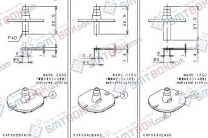 PANASONIC CM212 CM400 CM401 CM402 CM602 DT400 DT401 nozzle Part No.KXFX05BVA00 KXFX04U6A00 KXFX04XEA00 side a