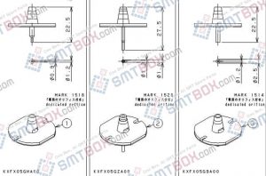 PANASONIC CM212 CM400 CM401 CM402 CM602 DT400 DT401 nozzle Part No.KXFX05GHA00 KXFX05GZA00 KXFX05G9A00 side a