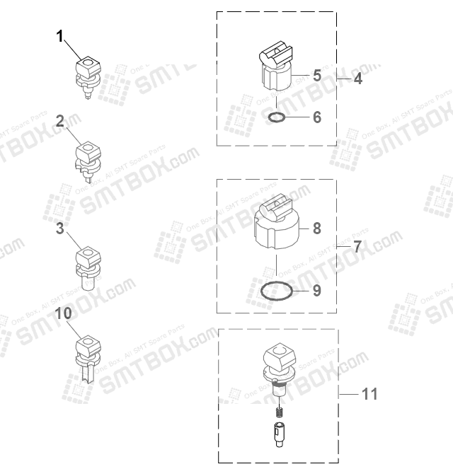 Yamaha YV100II SMT SMD Nozzle KM0 M711A 31X KM0 M711A 03X KM0 M711C 02X KM0 M711D 00X KM0 M711E 00X KM0 M71AB A0X KM0 M71MN A0X 31 32 33 34 35 side a
