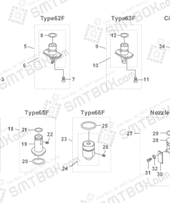 Yamaha YV88XG SMT SMD Nozzle KGA M71N1 A0X KGA M71N2 A0X KV7 M71N3 A1 KV7 M71N4 A0X KV7 M71N5 A0X KV7 M71N6 A0X 61F 62F 63F 64F 65F 66F side a