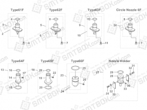 Yamaha YV88XG SMT SMD Nozzle KGA M71N1 A0X KGA M71N2 A0X KV7 M71N3 A1 KV7 M71N4 A0X KV7 M71N5 A0X KV7 M71N6 A0X 61F 62F 63F 64F 65F 66F side a