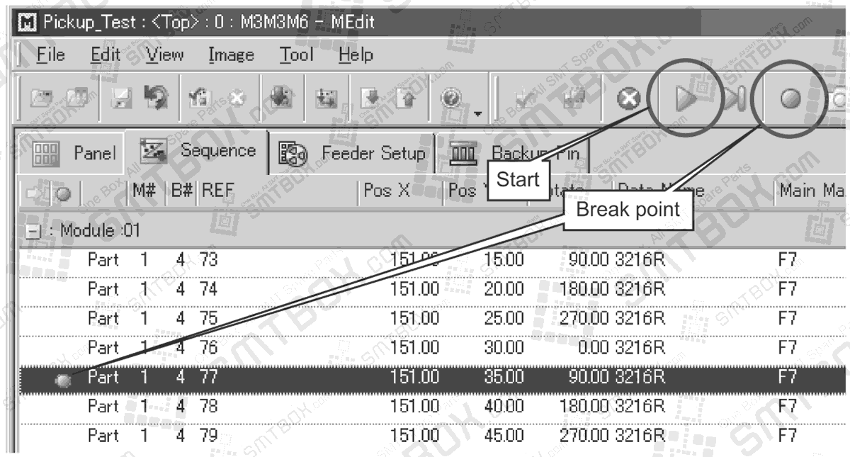 6.5.2 Testing A Job Using Simulation Mode For 6.5 Testing Jobs (Nxt V3.10 And Higher) Of 6. Editing Jobs On The Machine on FUJI NXT side b