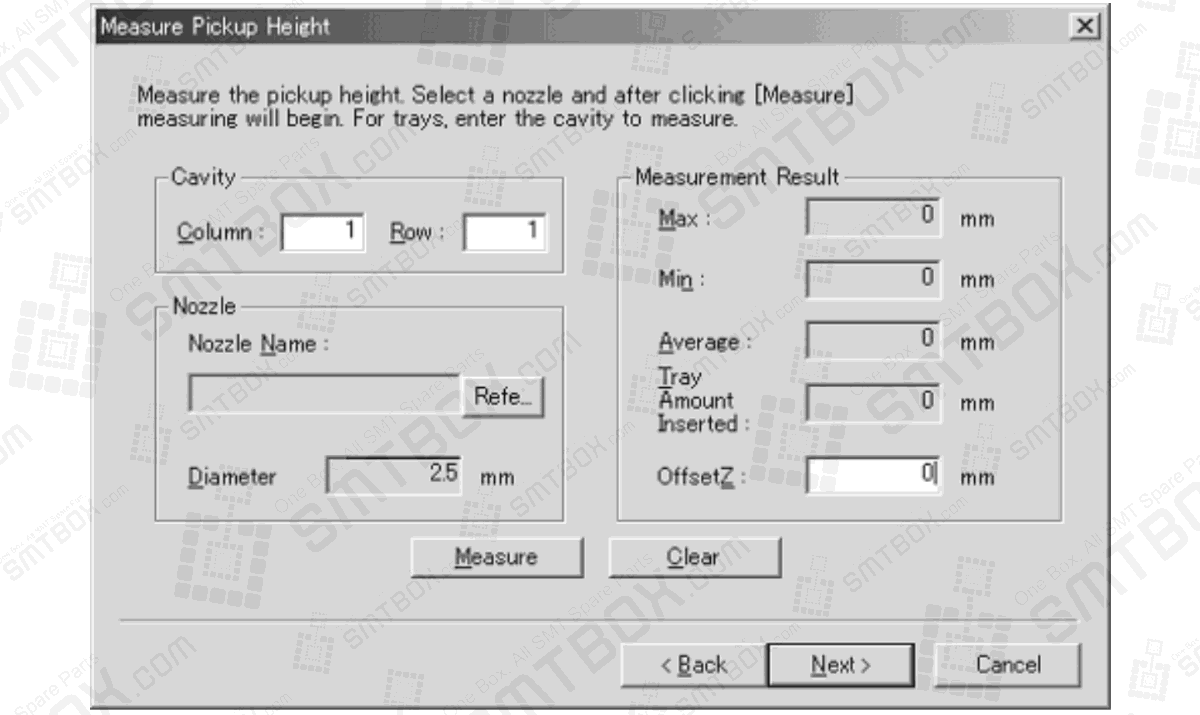 6.6.3 Testing Pickup Positions In A Tray For 6.6 Testing Pickup Positions (Nxt V3.20 And Higher) Of 6. Editing Jobs On The Machine On FUJI NXT side d