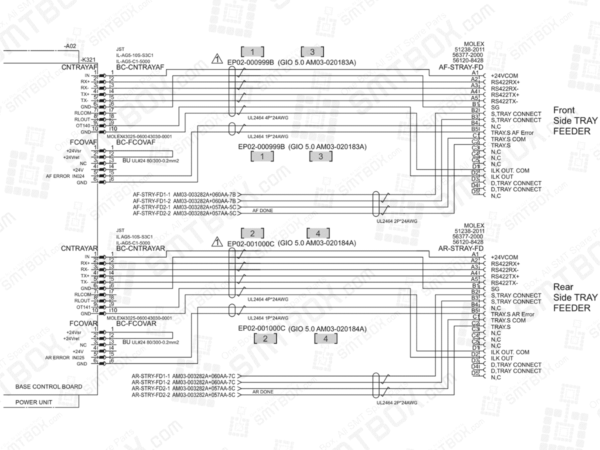 Base - Ast Tray RS422 on Hanwha (Samsung Techwin) Excellent Modular Excen D M L SMT Placer